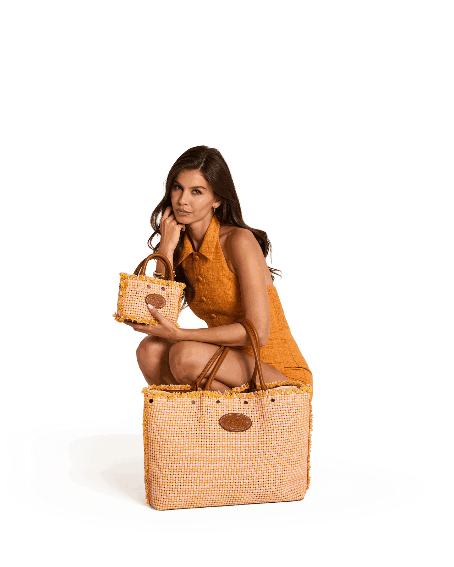 Olympia-Tote-Pink-Lemonade-G-Model-View-5