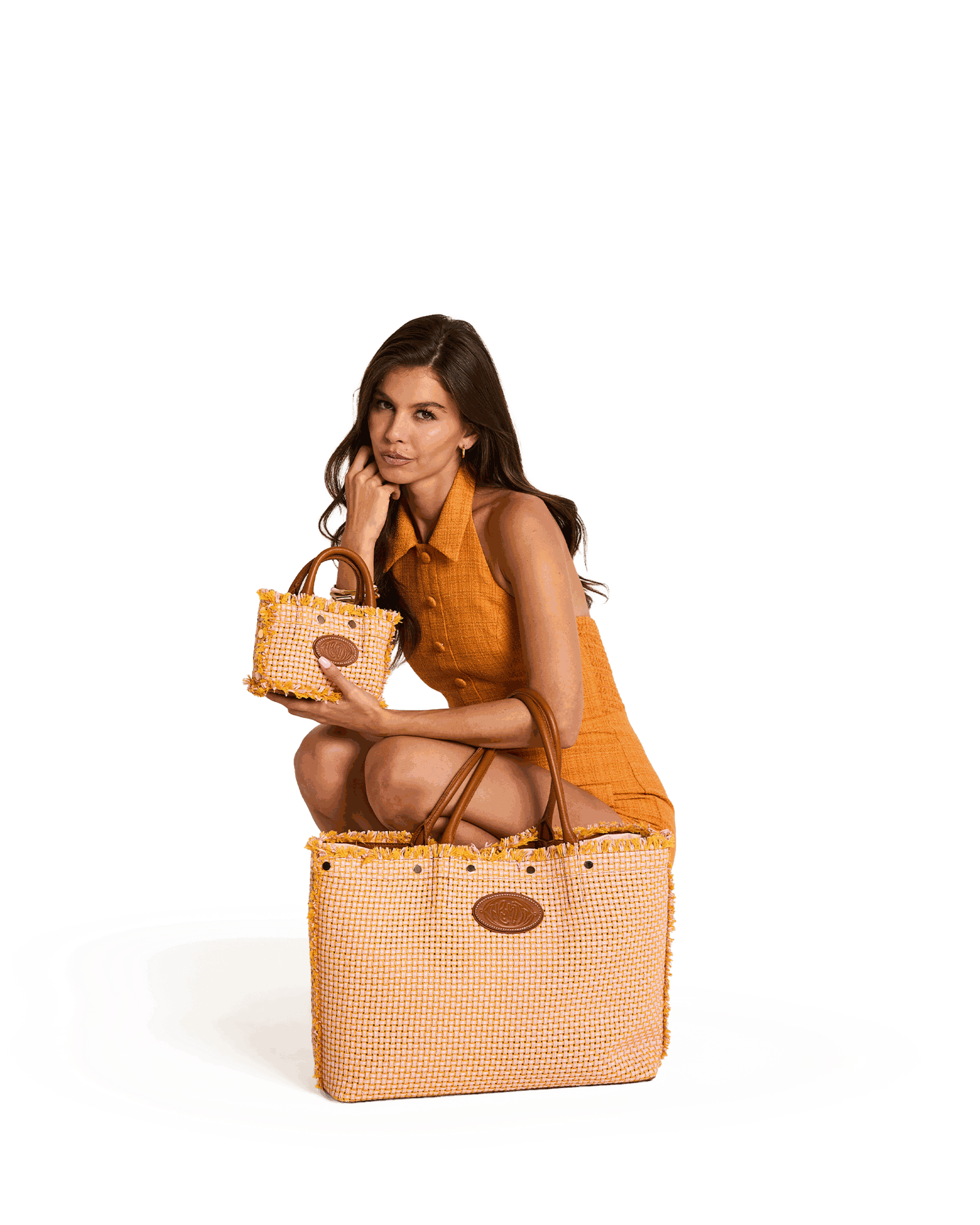 Olympia-Tote-Pink-Lemonade-G-Model-View-5