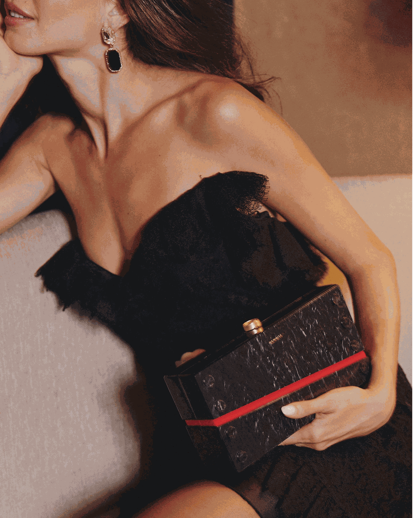 black dress clutch Posh Mode Faux Leather Clutch in Black main image 1