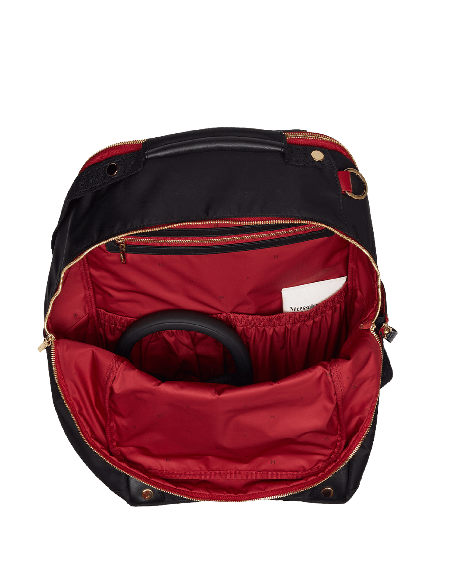 Eden-Backpack-Black-Nylon-G-Red-Zip-Inside-View