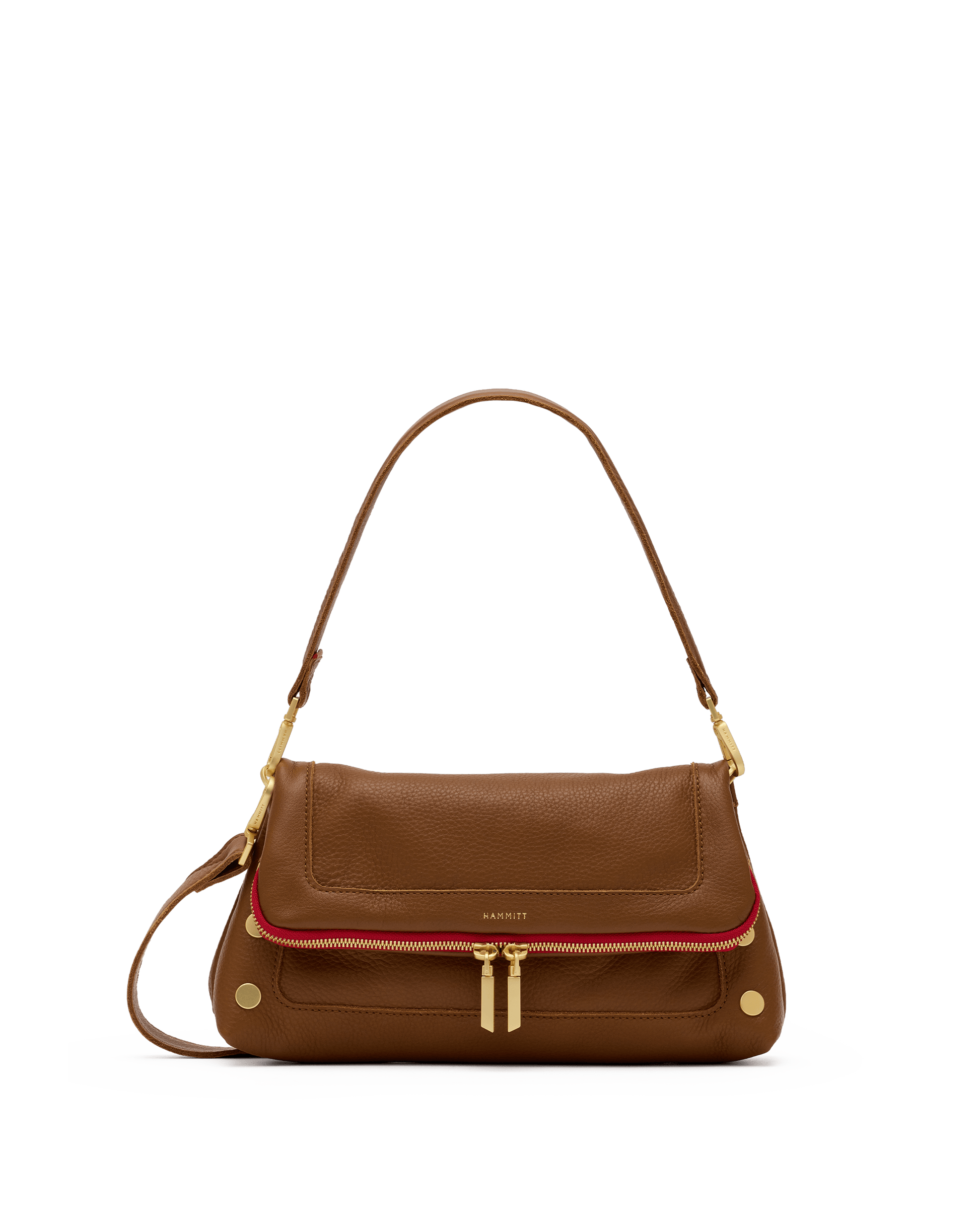 Beverly-Med-Mahogany-Pebble-BG-Red-Zip-Front-View