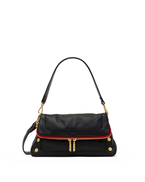 Beverly | Black/Brushed Gold Red Zip | Med