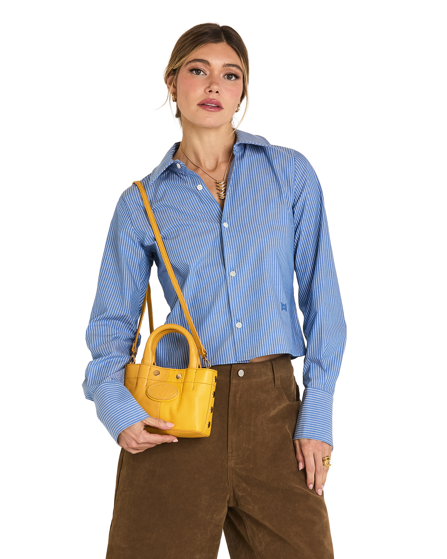 Olympia-Tote-Mini-Double-Yellow-G-Model-View