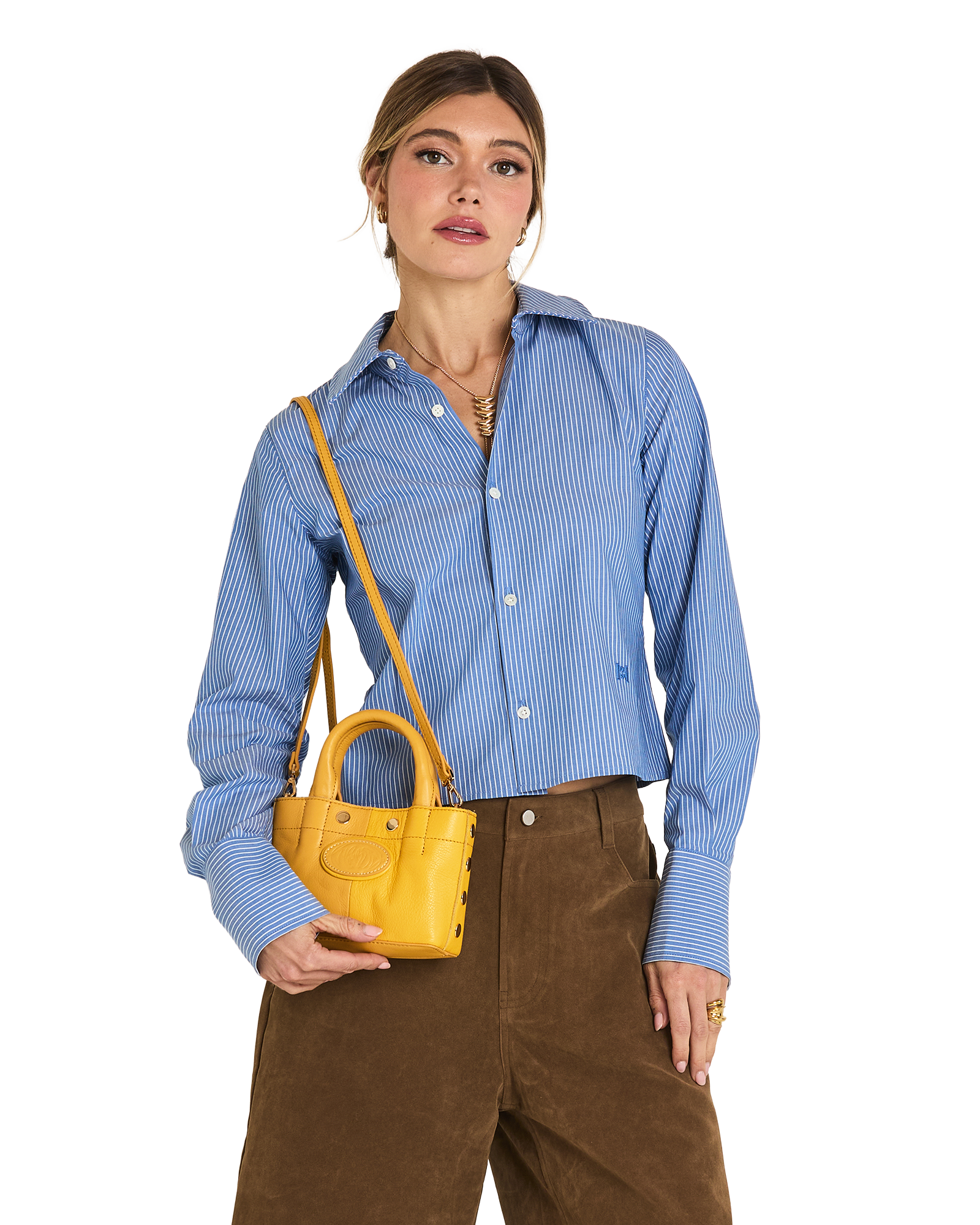 Olympia-Tote-Mini-Double-Yellow-G-Model-View