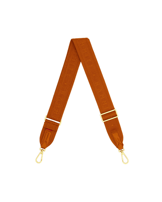 Webbing Crossbody Strap-Candlelight Orange-BG-Front-View