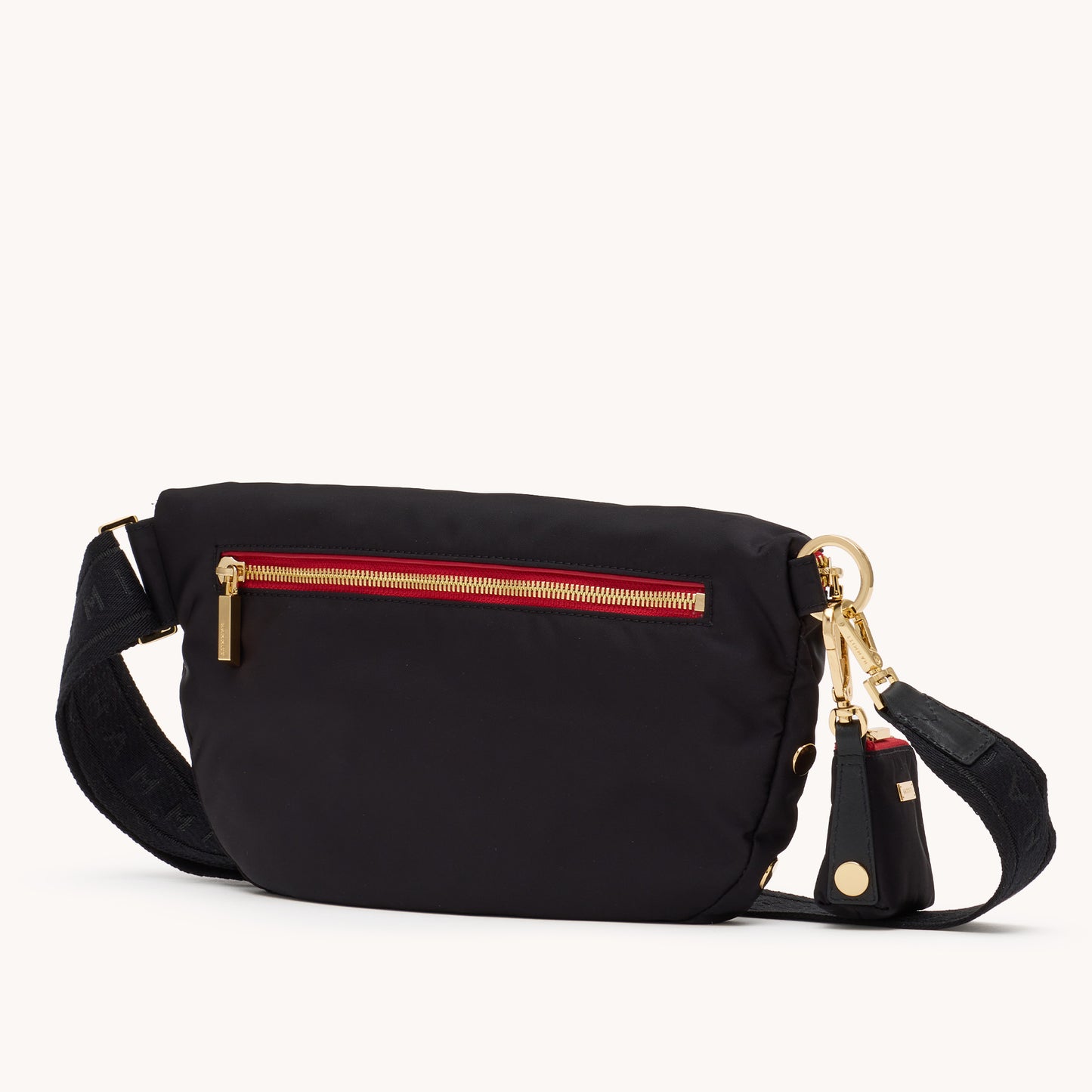 Charles-Crossbody-Lrg-Black-Nylon-G-Red-Zip-Back-View