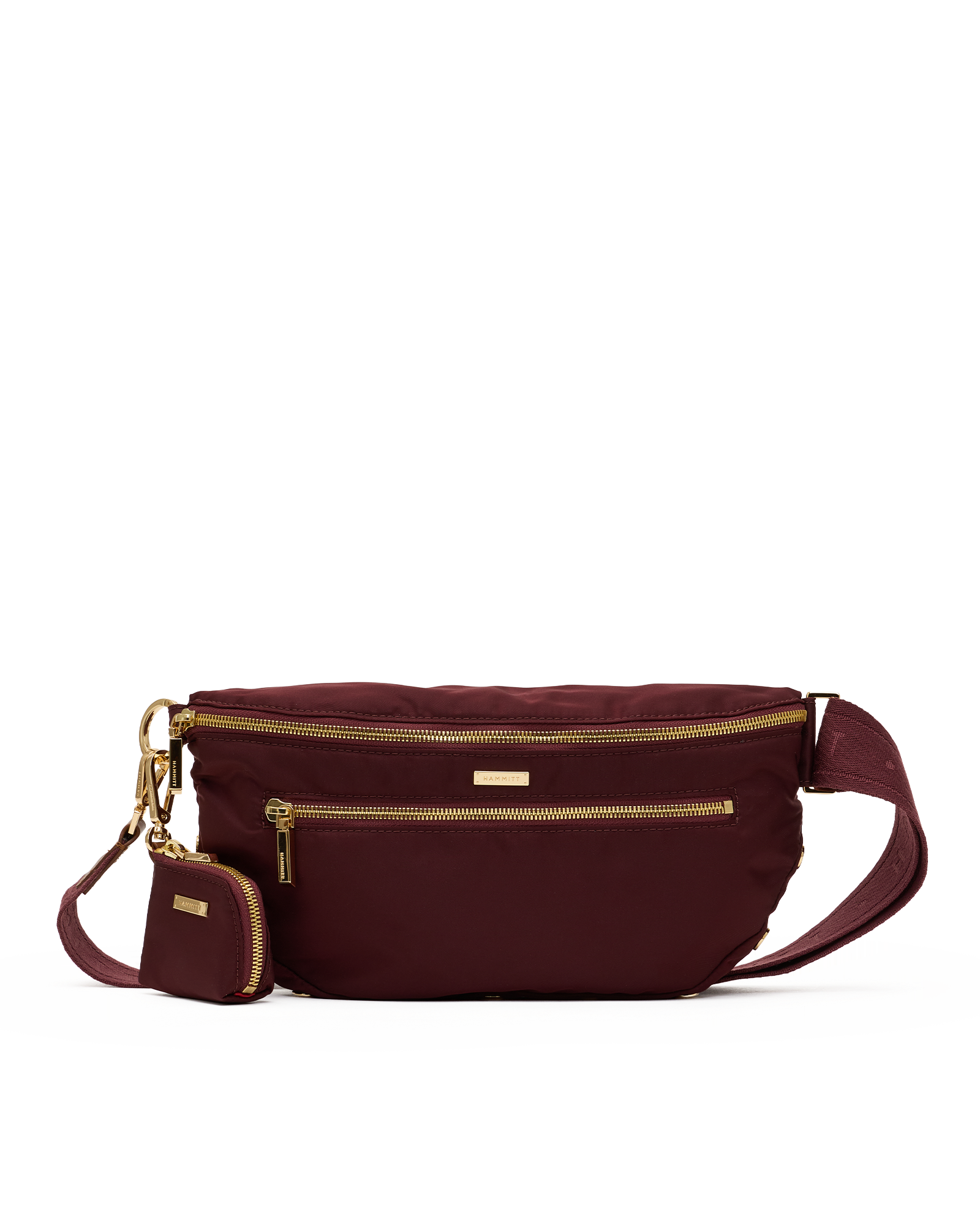 Charles-Crossbody-Lrg-Wine-Nylon-G-Front-View