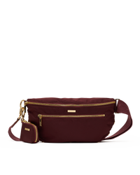 Charles Crossbody | Wine Nylon/Gold | Lrg
