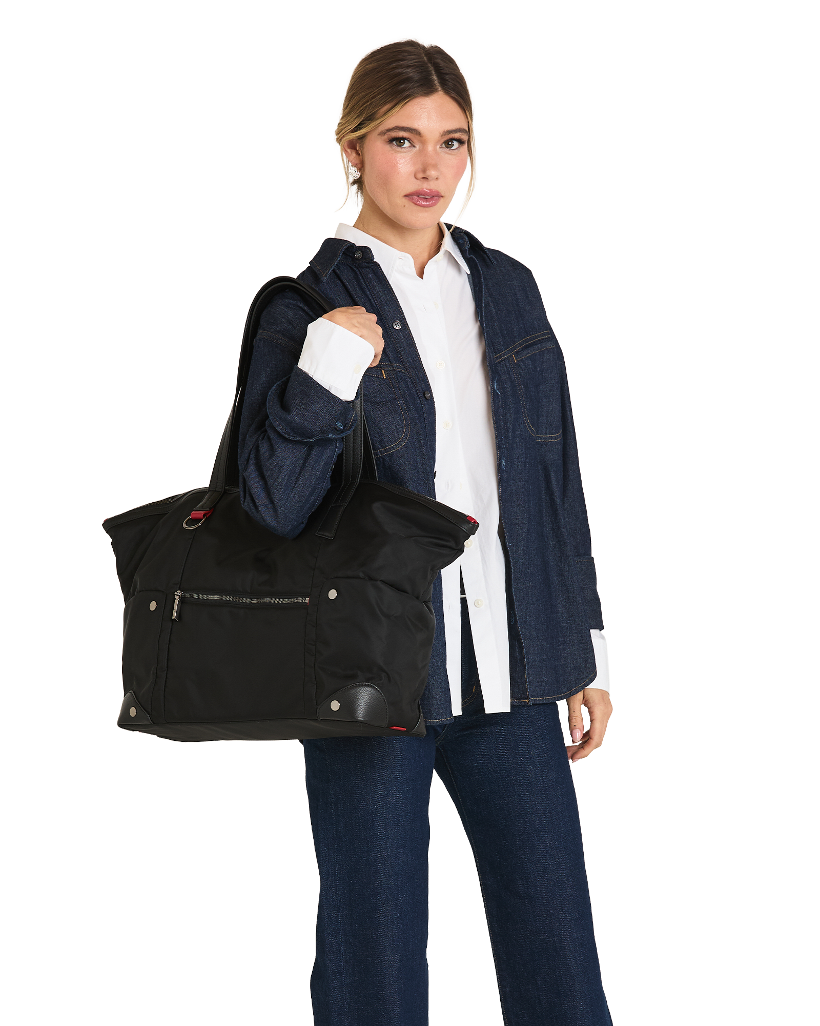 Zoe-Tote-Black-Nylon-GM-Model-View
