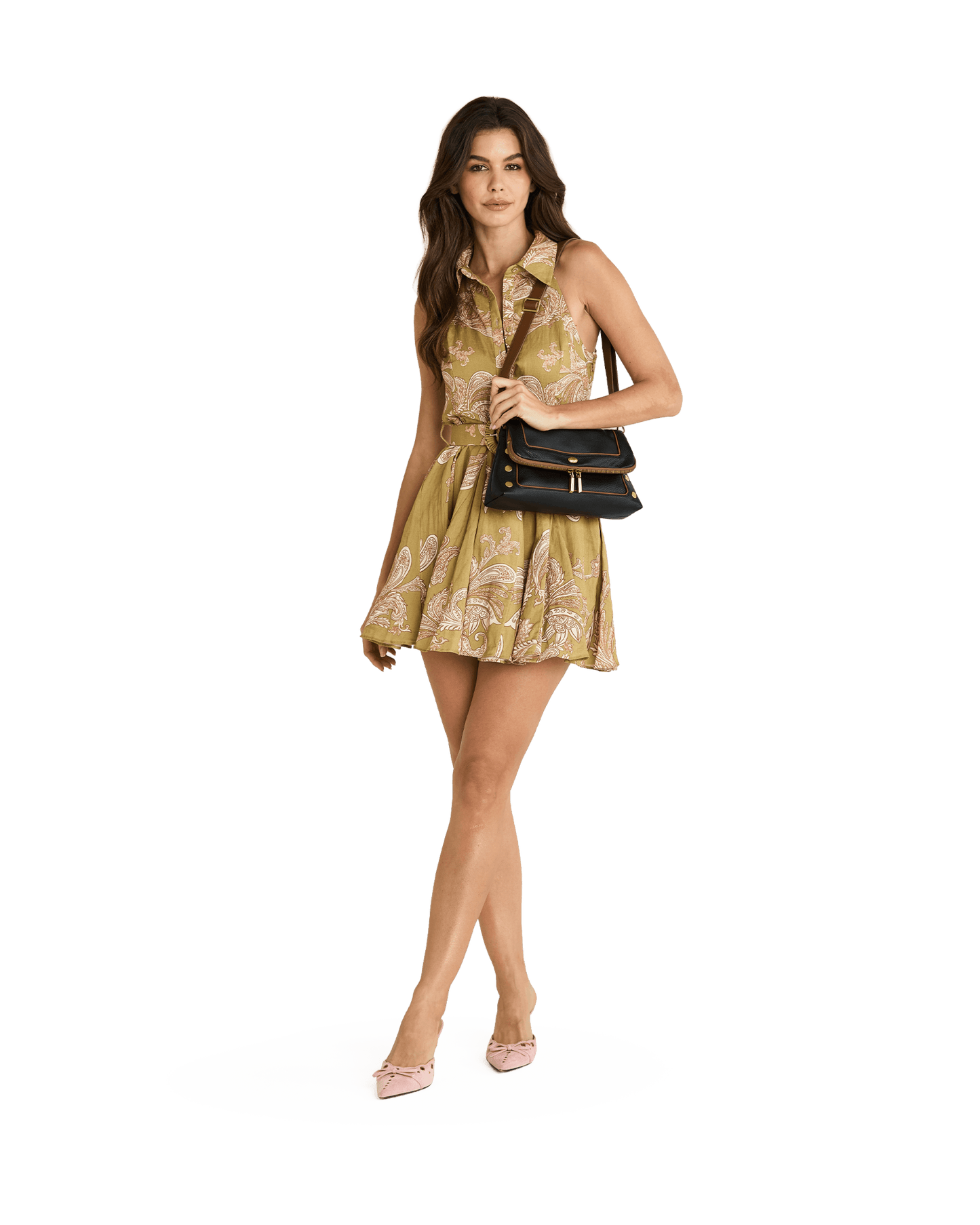 Model height is 5'9.5''
