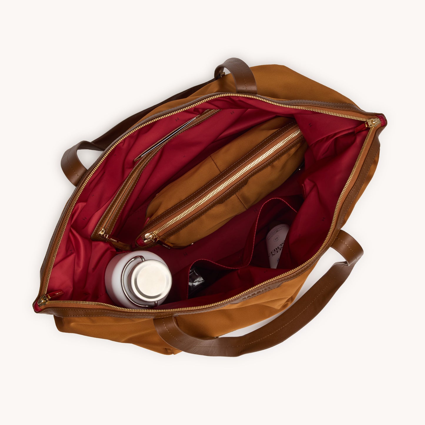 Zoe-Tote-Amber-Nylon-G-Inside-View