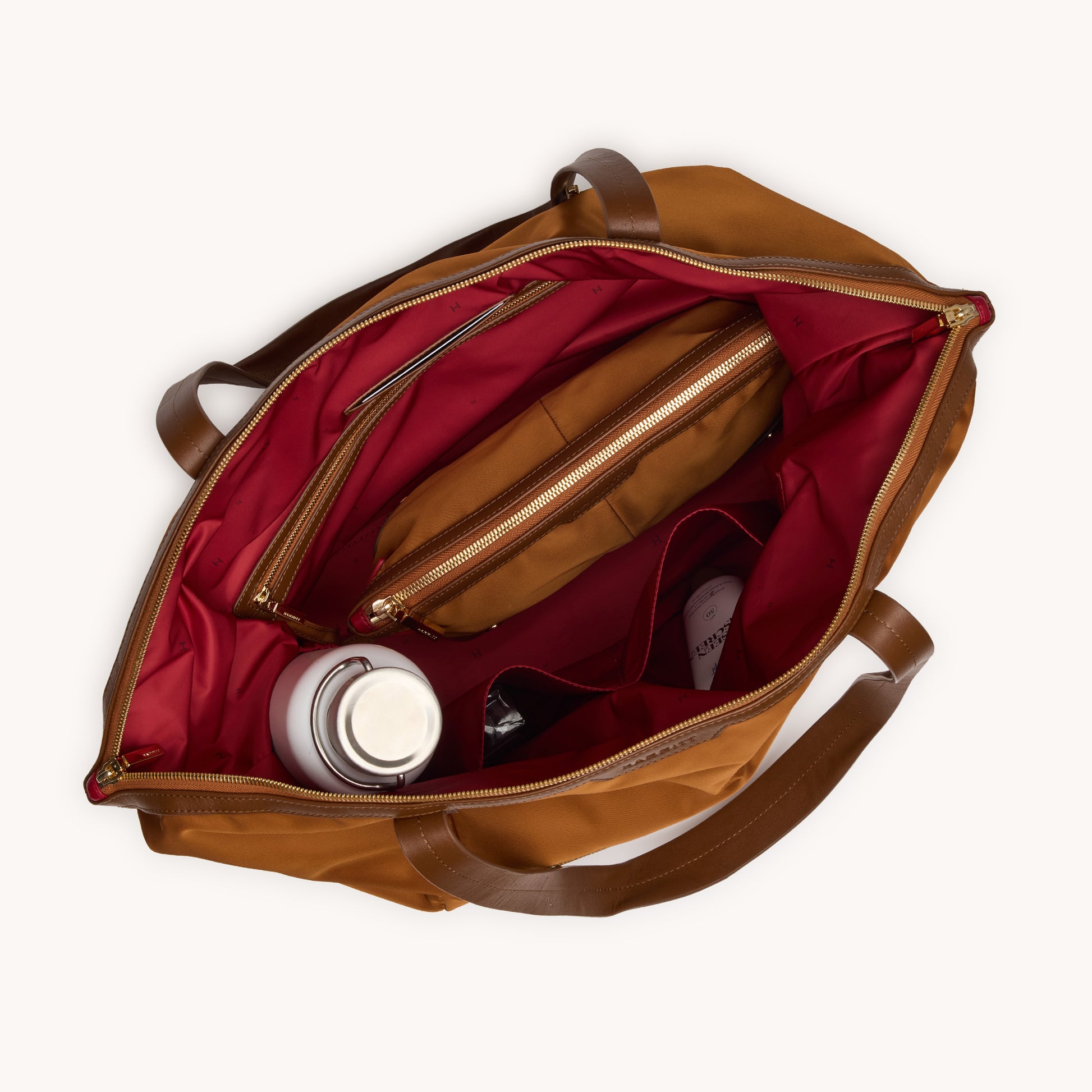 Zoe-Tote-Amber-Nylon-G-Inside-View