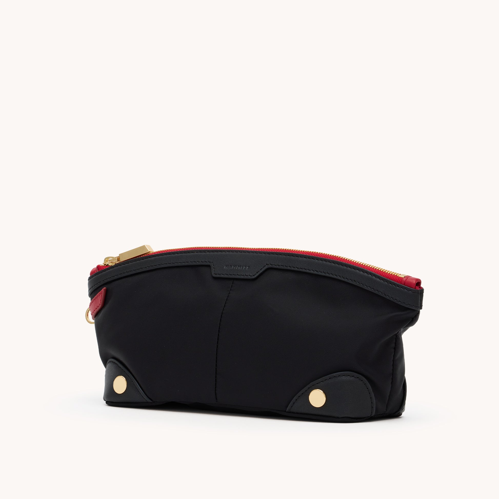 Nicky-Travel-Pouch-Short-Black-Nylon-G-R-Zip-Front-View-2