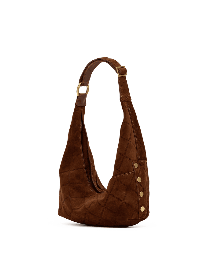 Tom Zip | Chocolate Diamond Suede/Antique Gold | Med