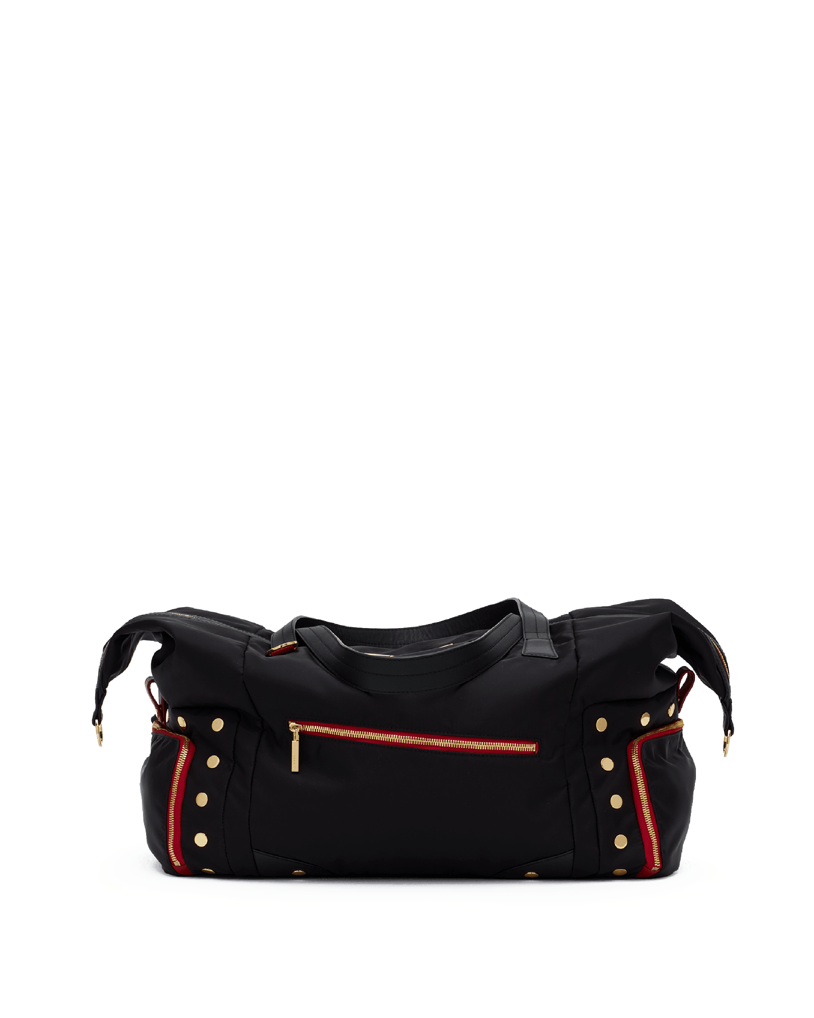 Ivy-Weekender-Black-Nylon-G-Red-Zip-Detail-View-2