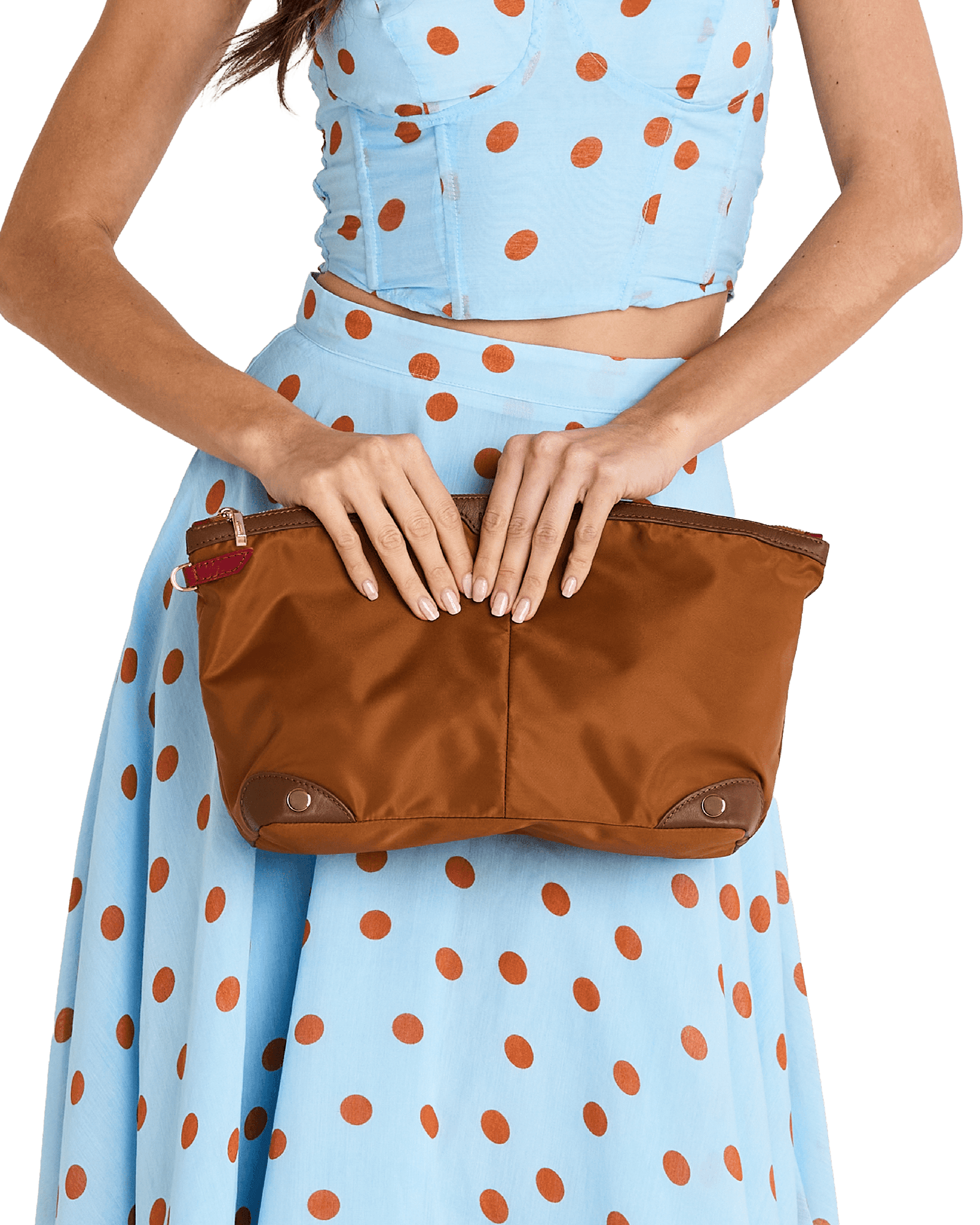 Nicky-Travel-Pouch-Lrg-Amber-Nylon-G-Model-View