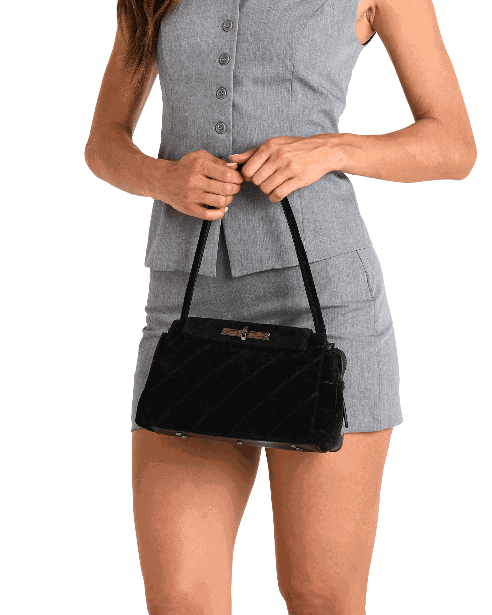 Charlotte-Med-Noir-Diamond-Suede-GM-Model-View-2