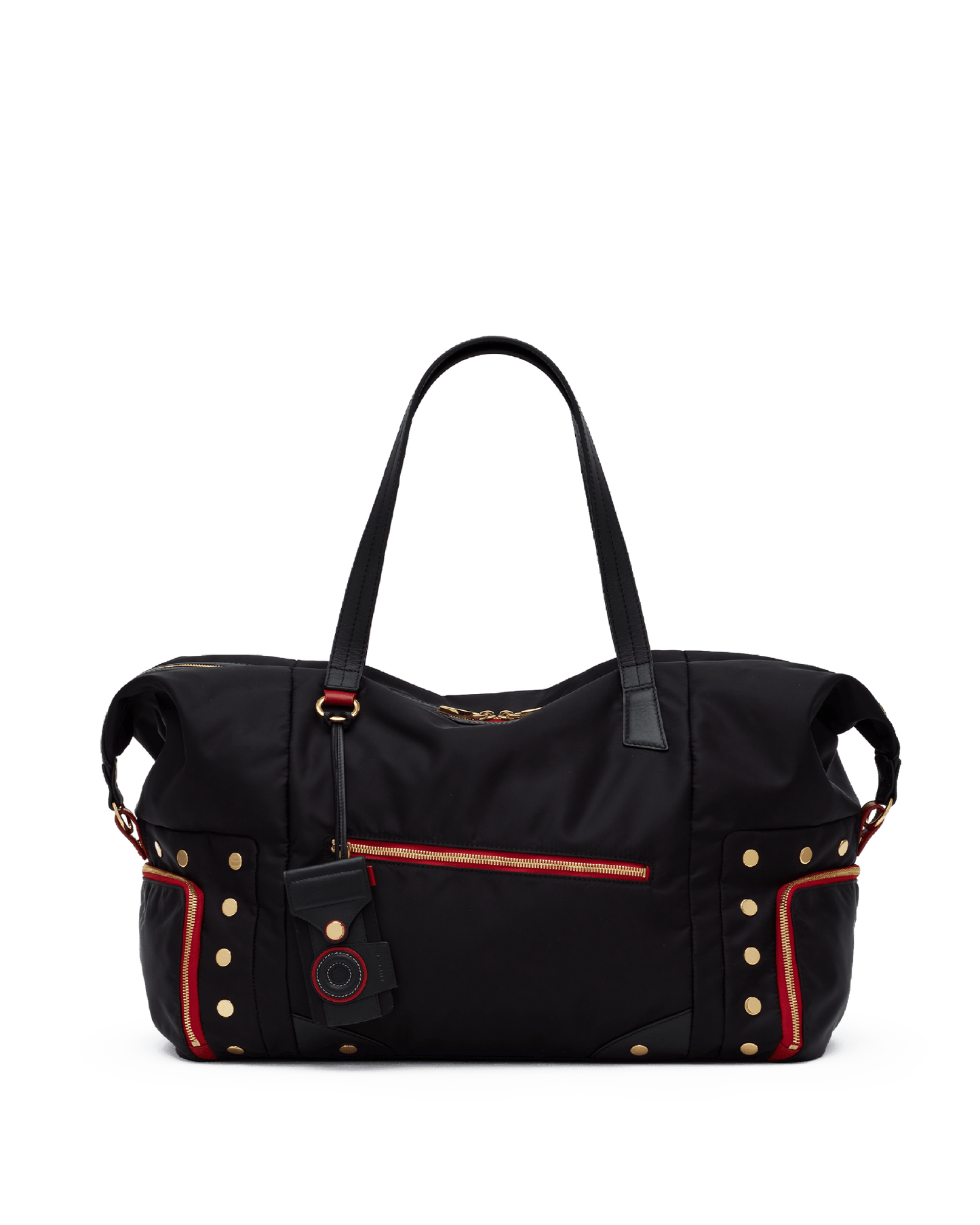 Ivy-Weekender-Black-Nylon-G-Red-Zip-Detail-View