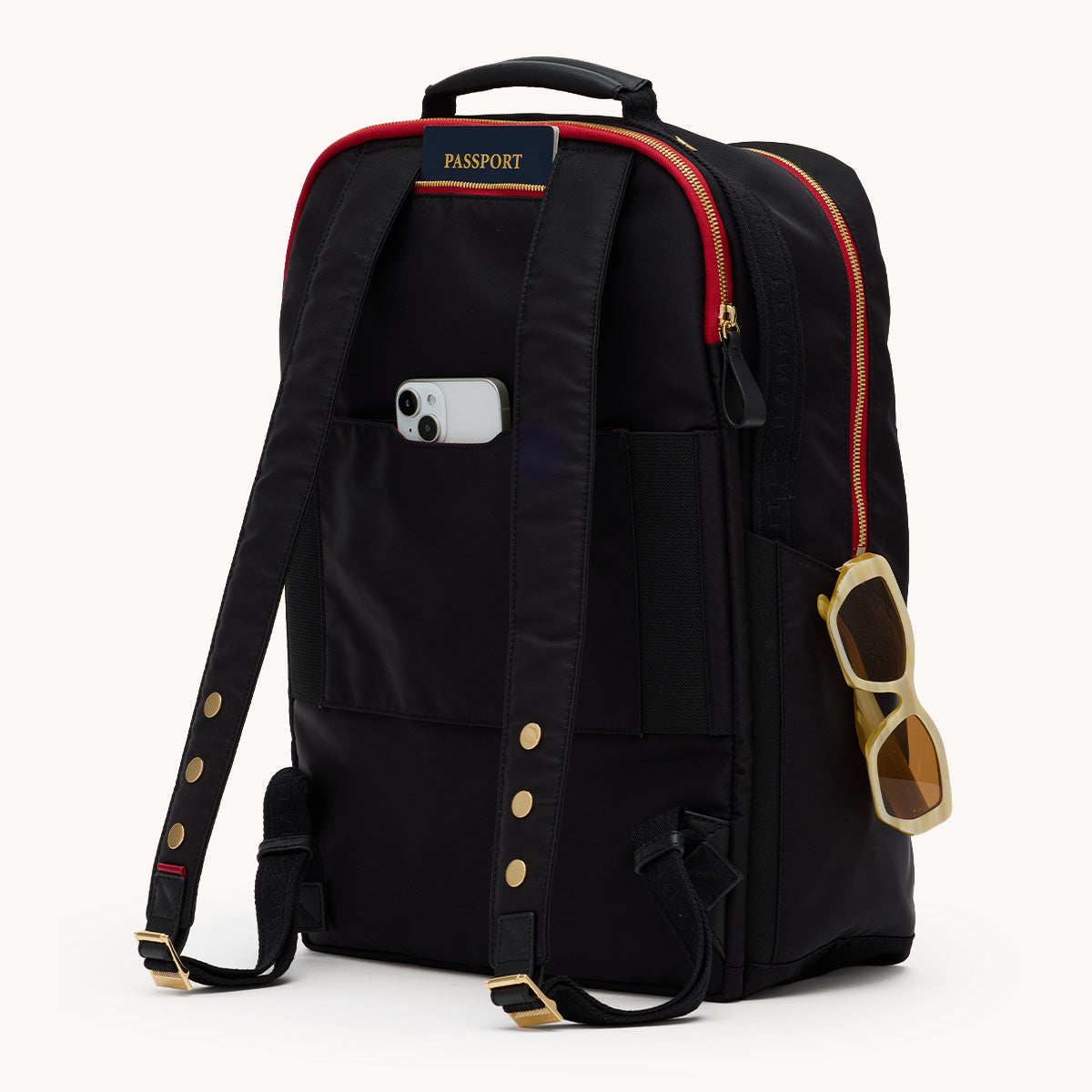 Eden-Backpack-Black-Nylon-G-Red-Zip-Back-View-Detail