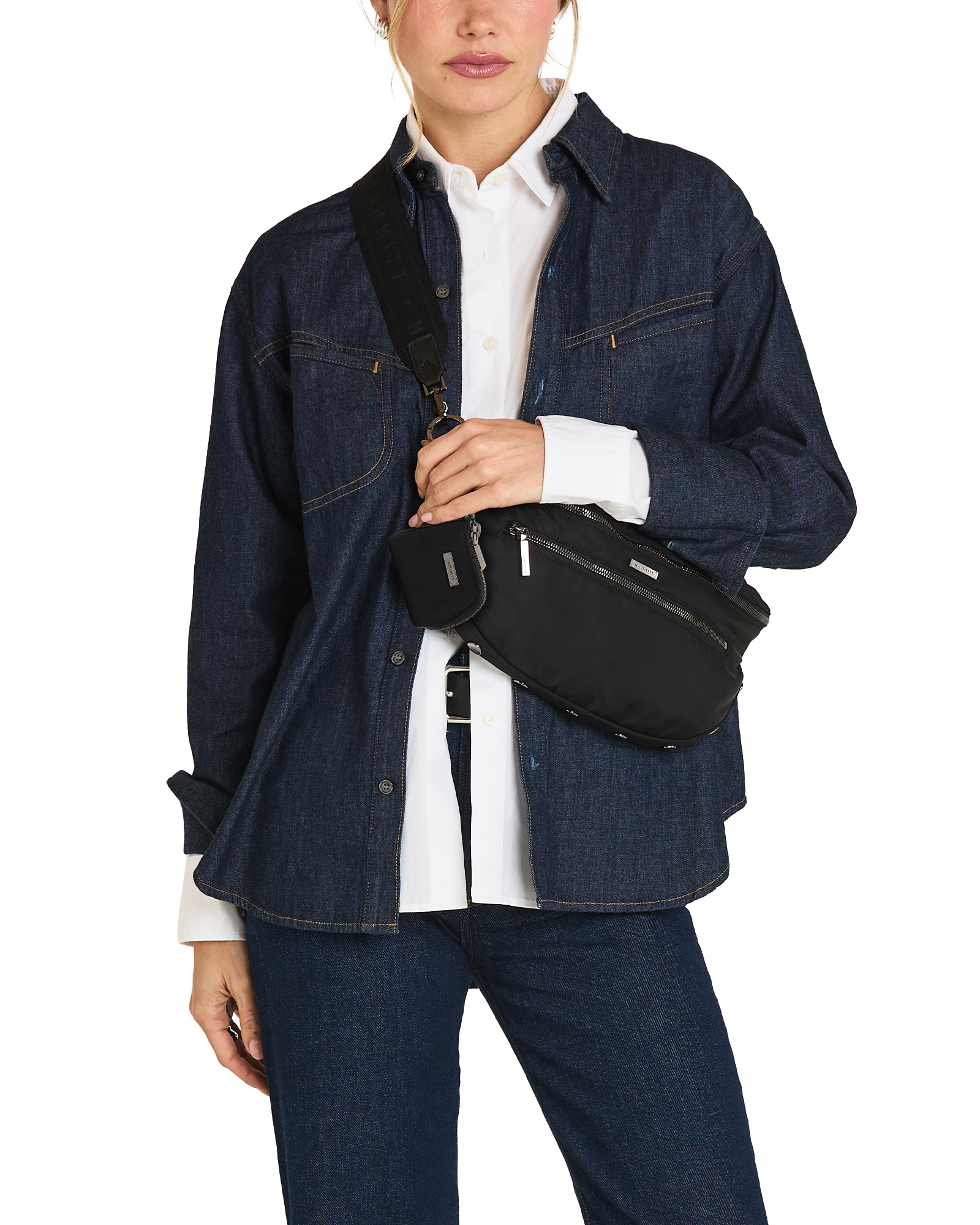 Charles-Crossbody-Lrg-Black-Nylon-GM-Model-View