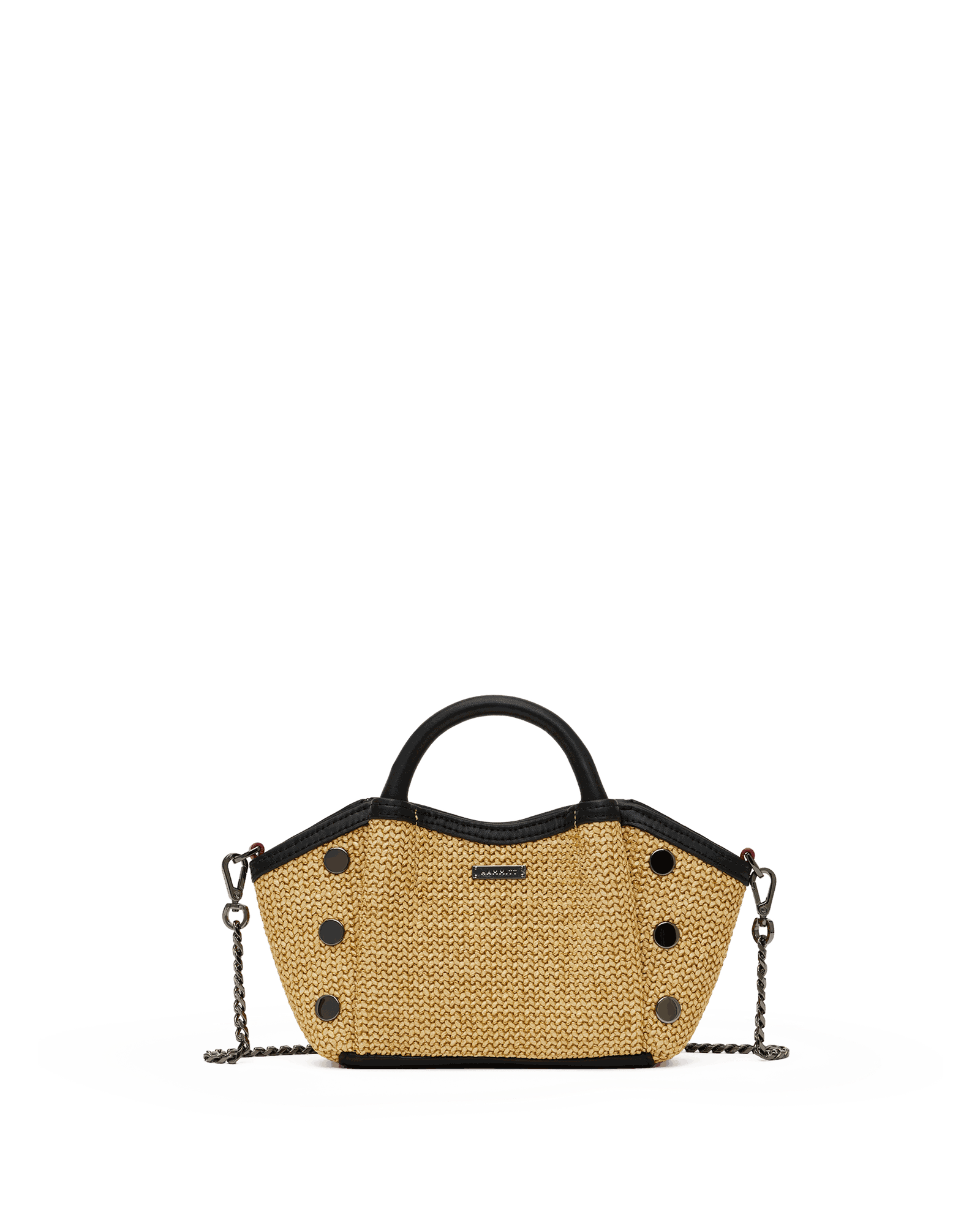 Paul-Mini-Noir-Smooth-Raffia-GM-Front-View