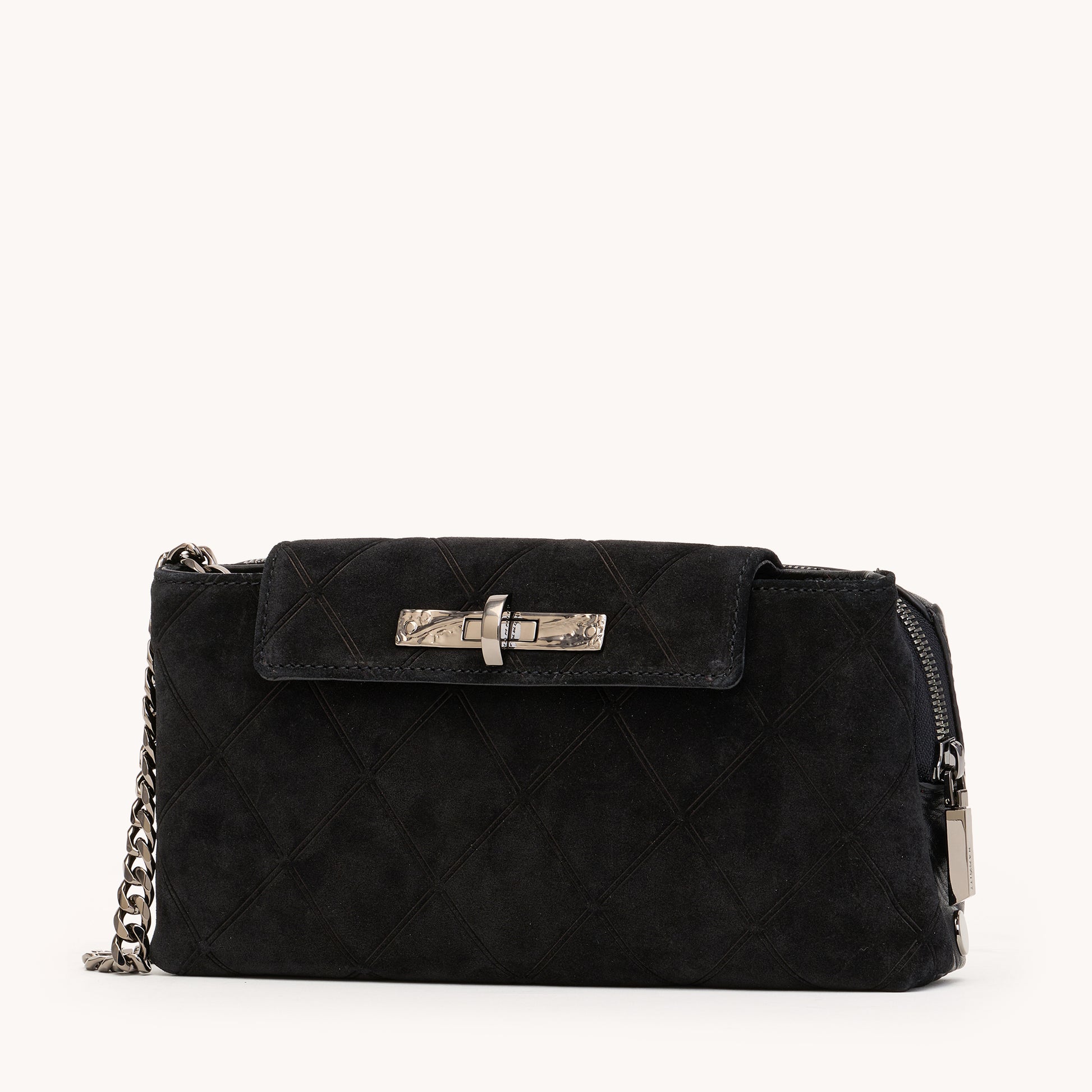 Charlotte-Sml-Noir-Diamond-Suede-GM-Front-View-2