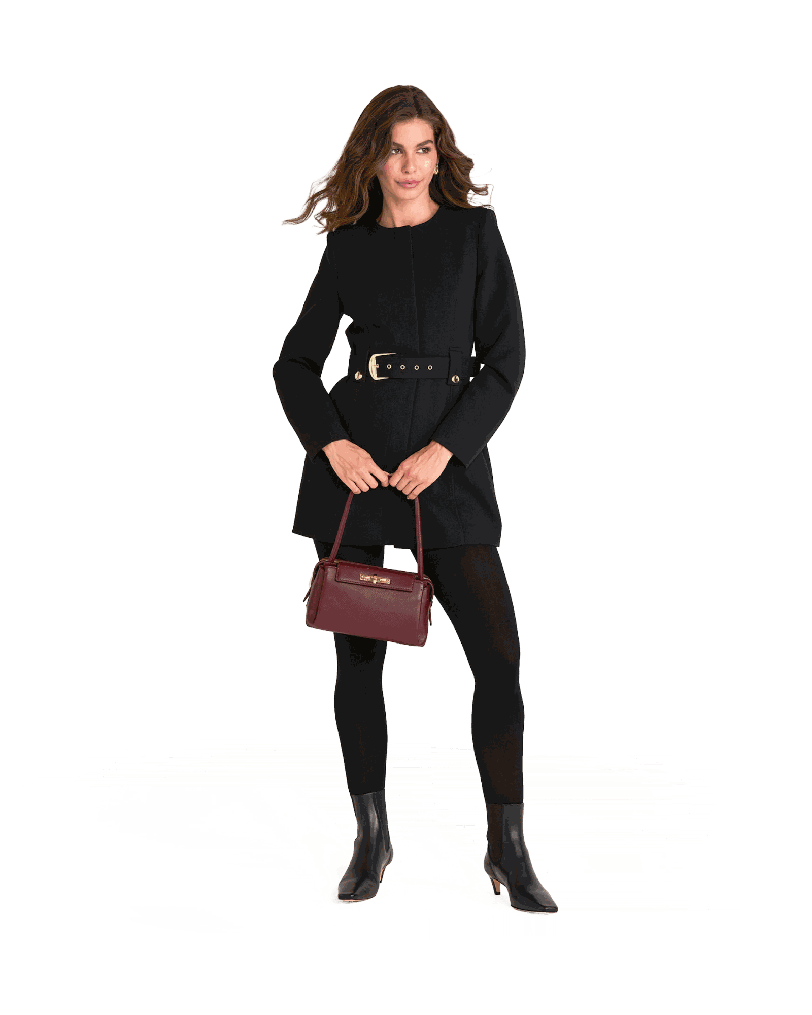 Model height is 5'9.5''