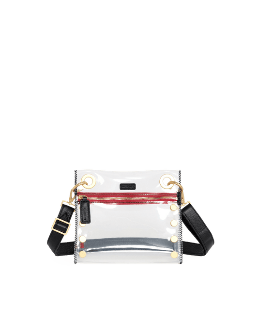 Tony-Sml-Clear-Black-BG-Red-Zip-Front-View