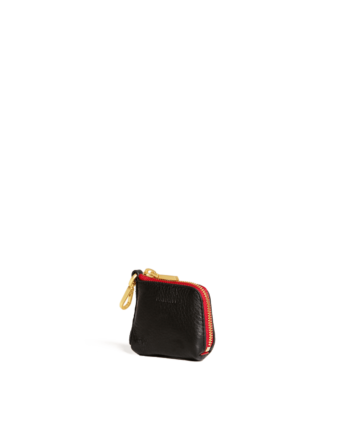 Syd Pouch | Black/Brushed Gold Red Zip