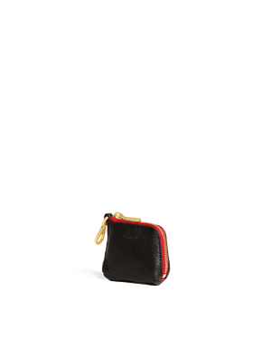 Syd Pouch | Black/Brushed Gold Red Zip