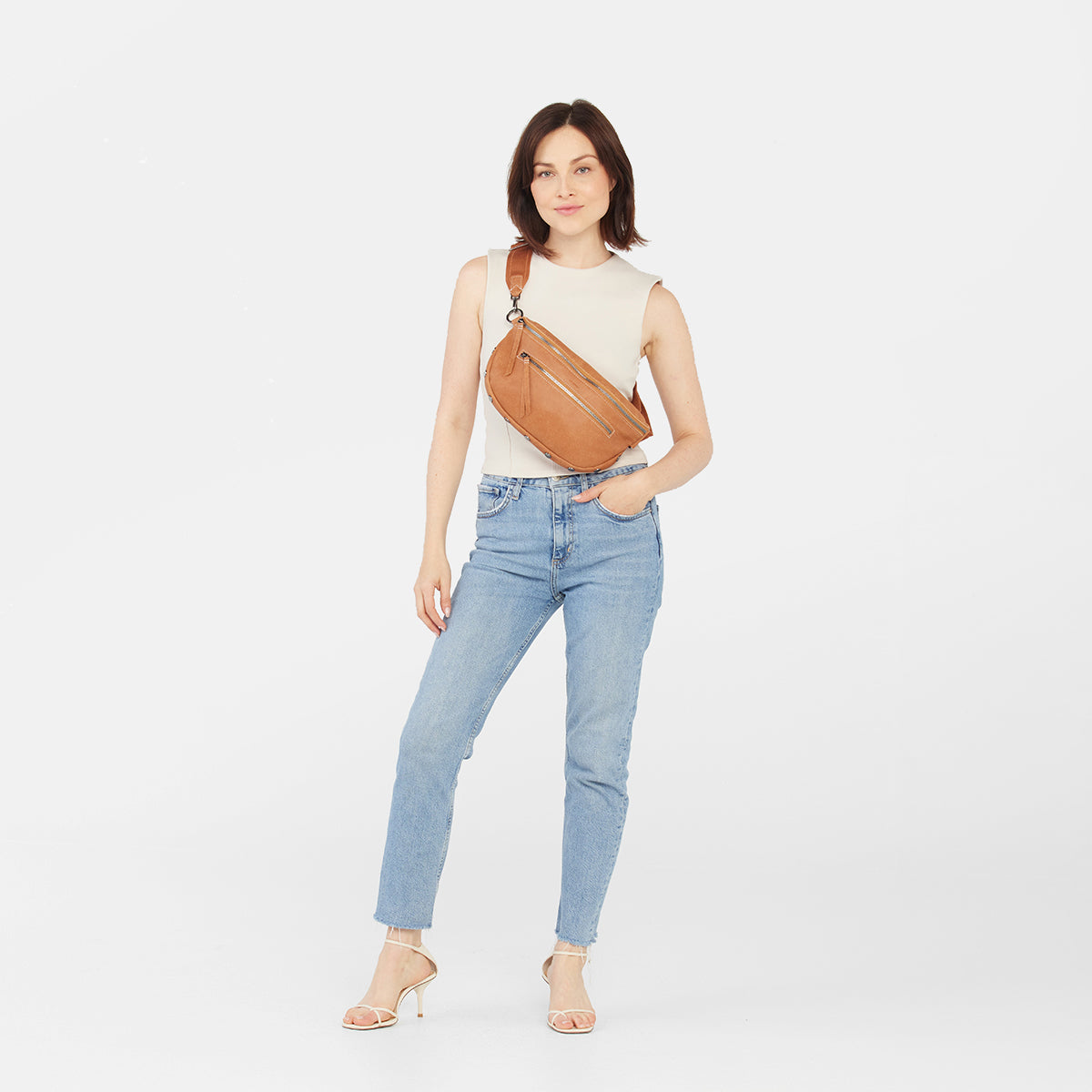 Charles Crossbody | Hermosa Saddle/Gunmetal | Lrg 840220513429 