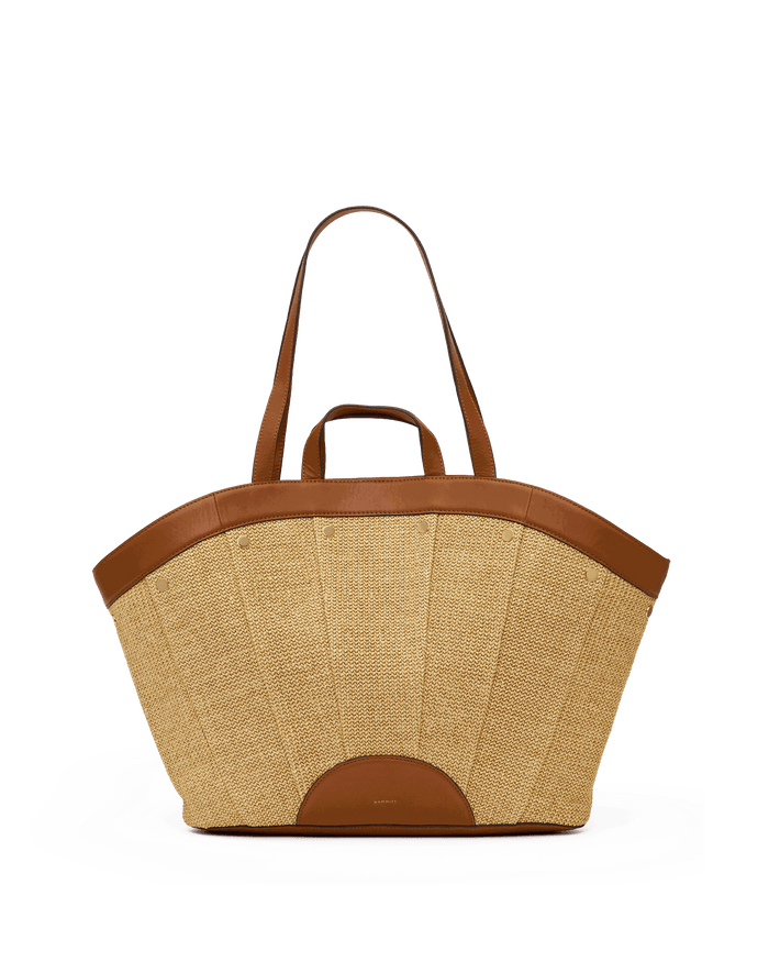 Shelley Tote | Cocoa Raffia/Gold