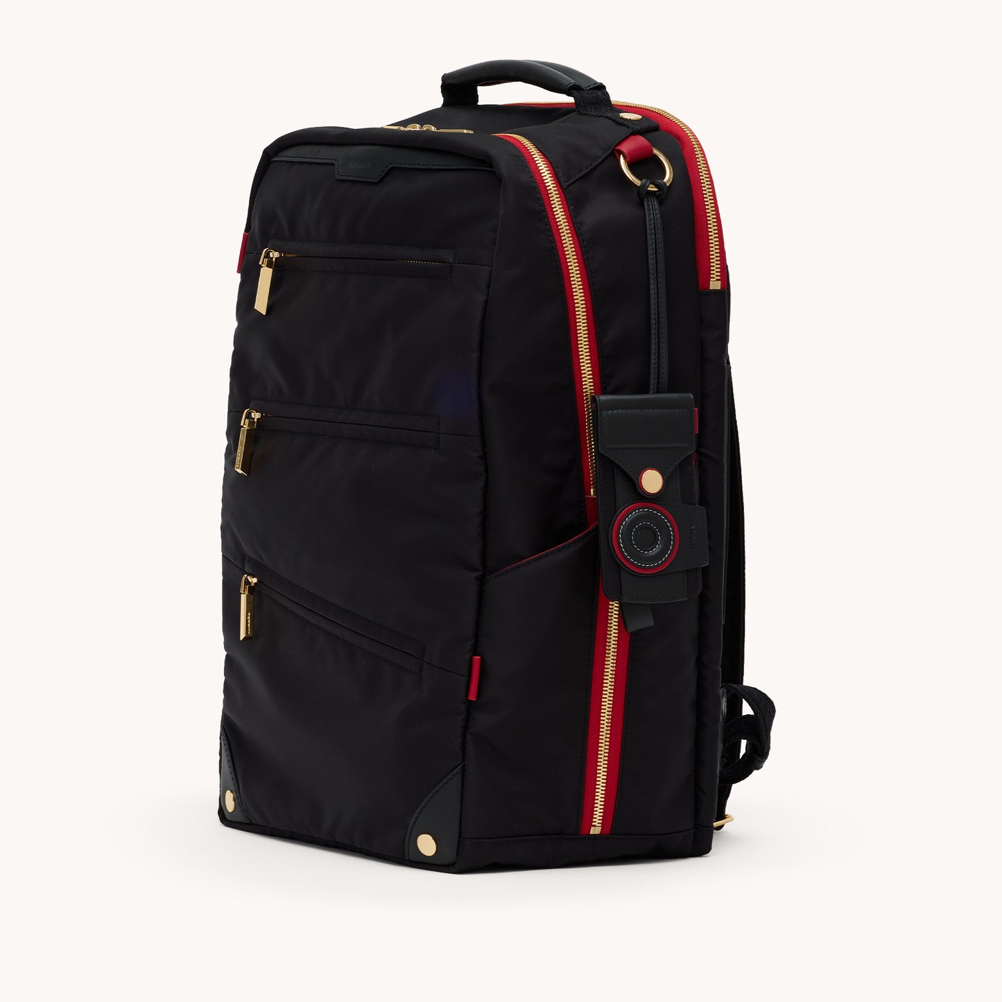 Eden-Backpack-Black-Nylon-G-Red-Zip-Detail-View-1