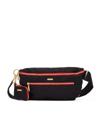 Charles-Crossbody-Lrg-Black-Nylon-G-Red-Zip-Front-View