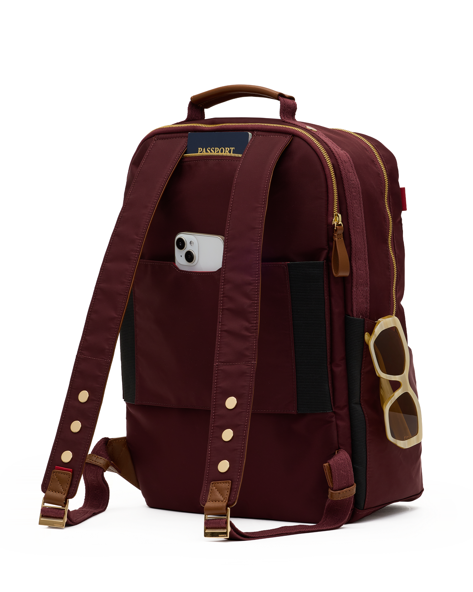 Eden-Backpack-Wine-Nylon-G-Back-View-Detail