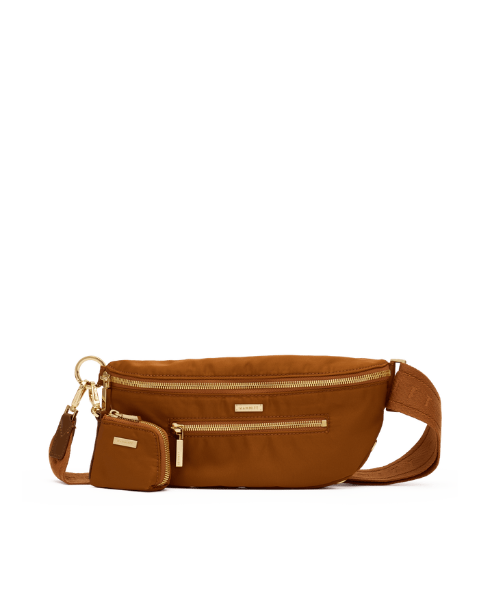 Charles Crossbody | Amber Nylon/Gold | Med