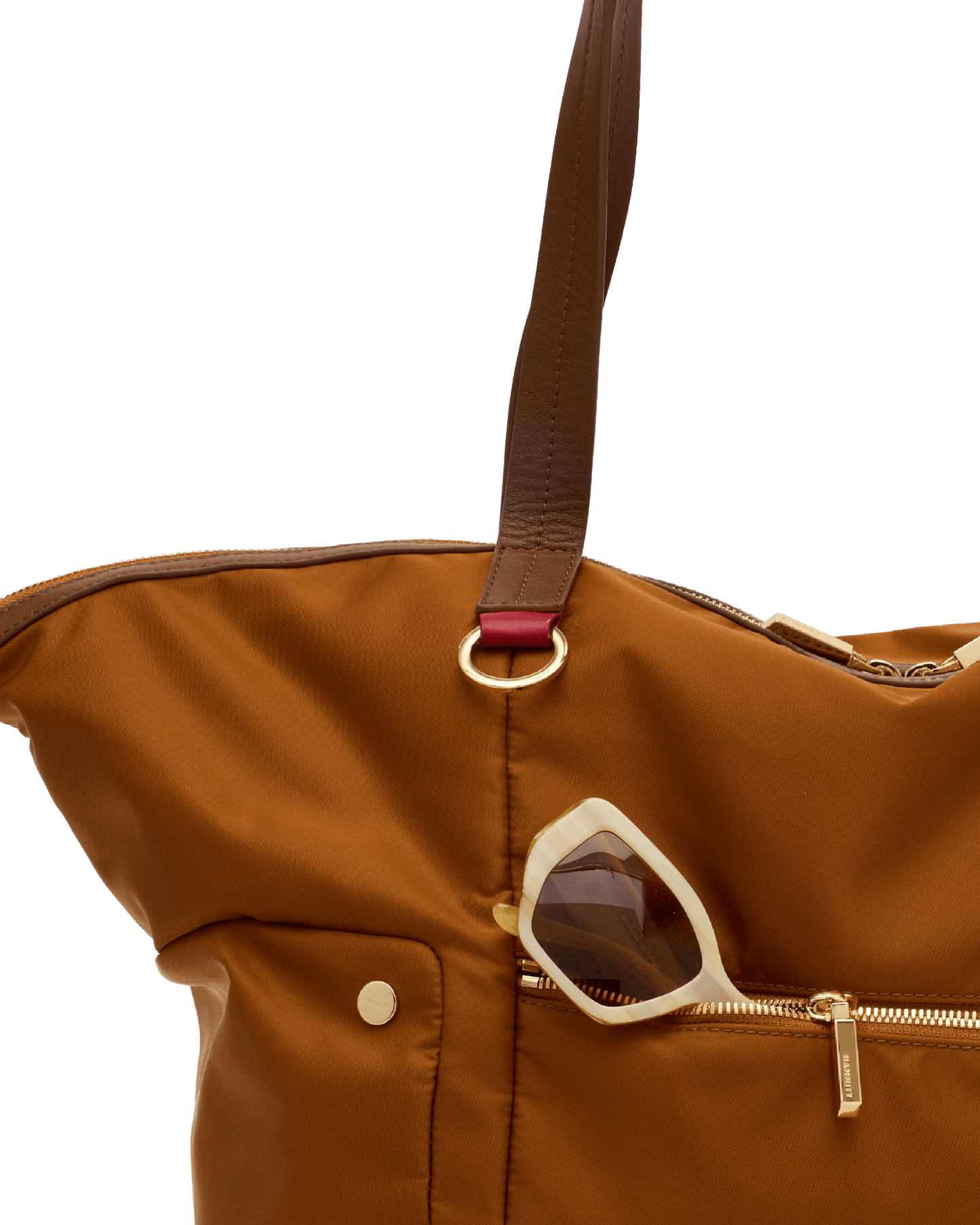 Zoe-Tote-Amber-Nylon-G-Front-View-Detail