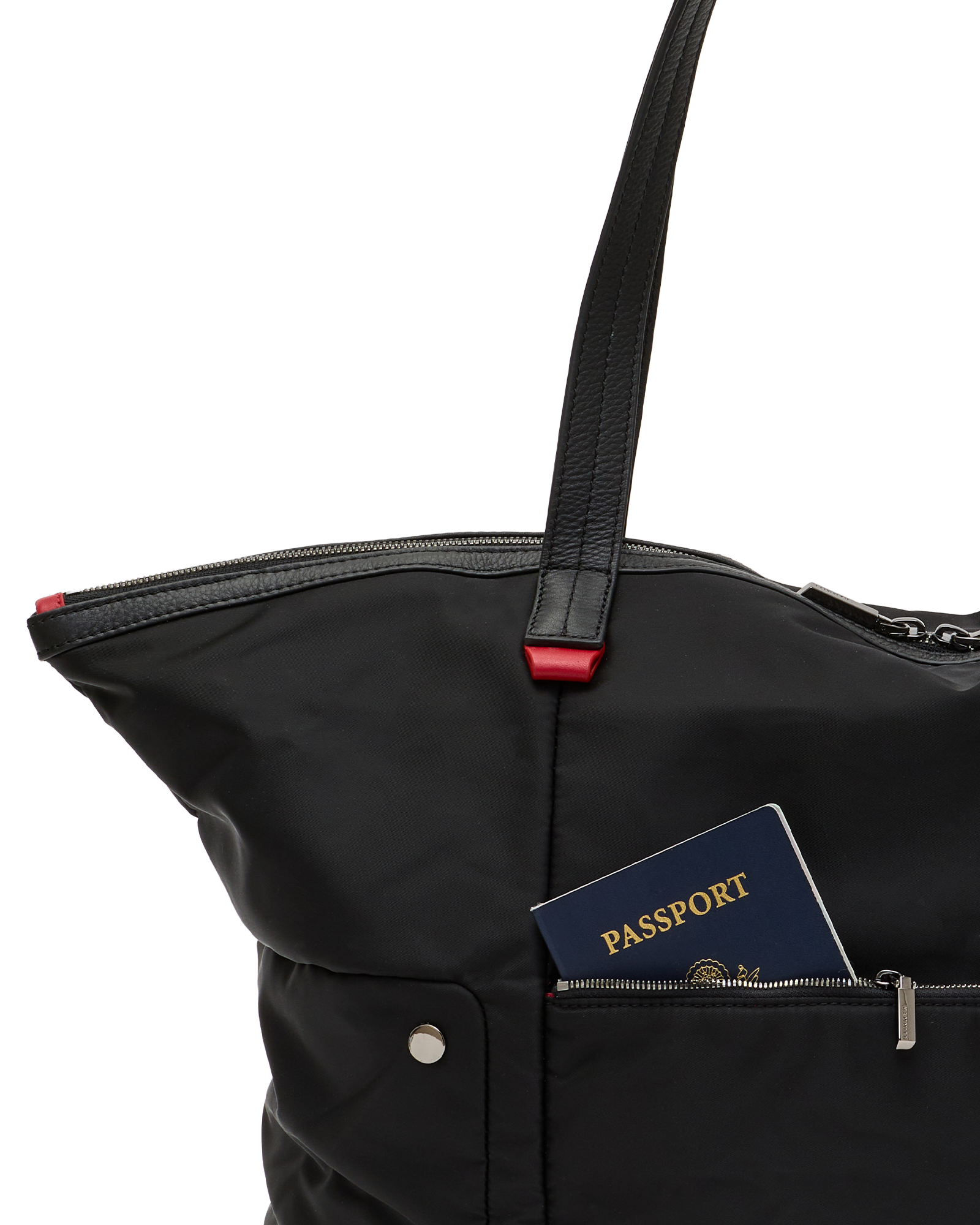 Zoe-Tote-Black-Nylon-GM-Back-View-Detail