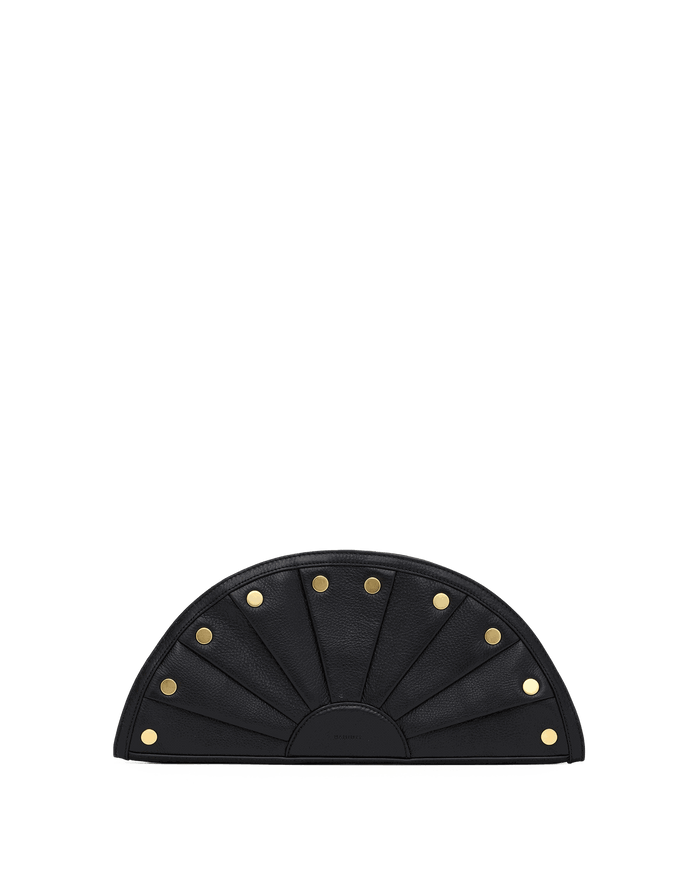 Shelley Clutch | Black/Brushed Gold