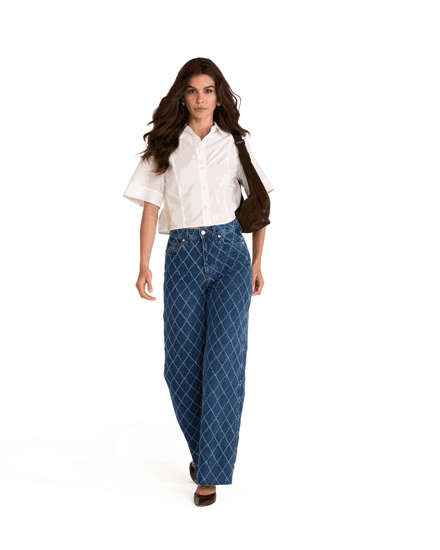 Model height is 5'9.5''
