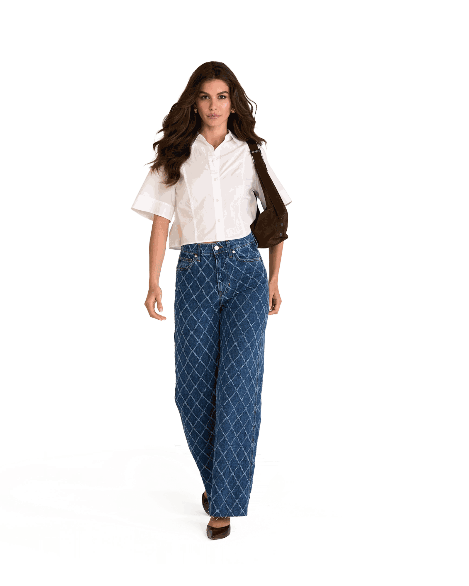Model height is 5'9.5''