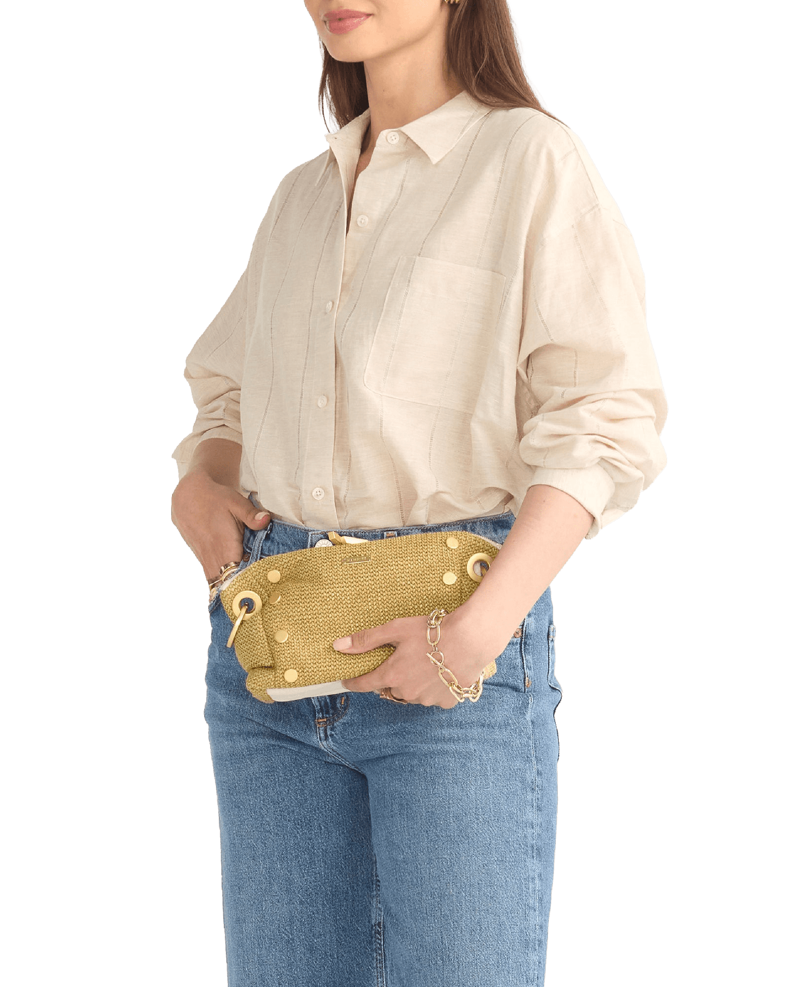 Daniel-Crossbody-Clutch-Sml-Calla-Lily-White-Raffia-BG-Model-View-2