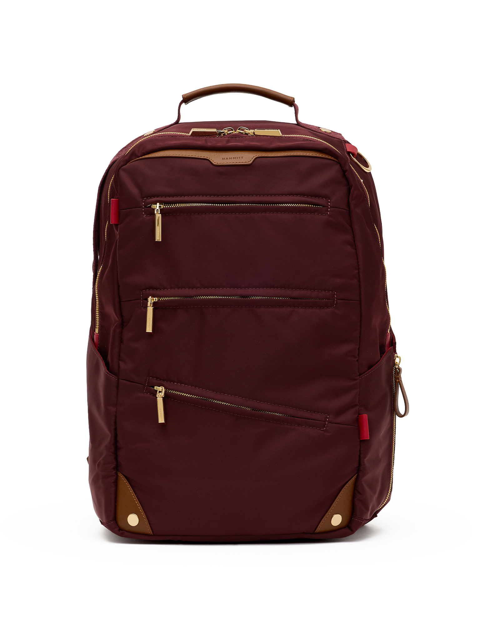 Eden-Backpack-Wine-Nylon-G-Front-View-2