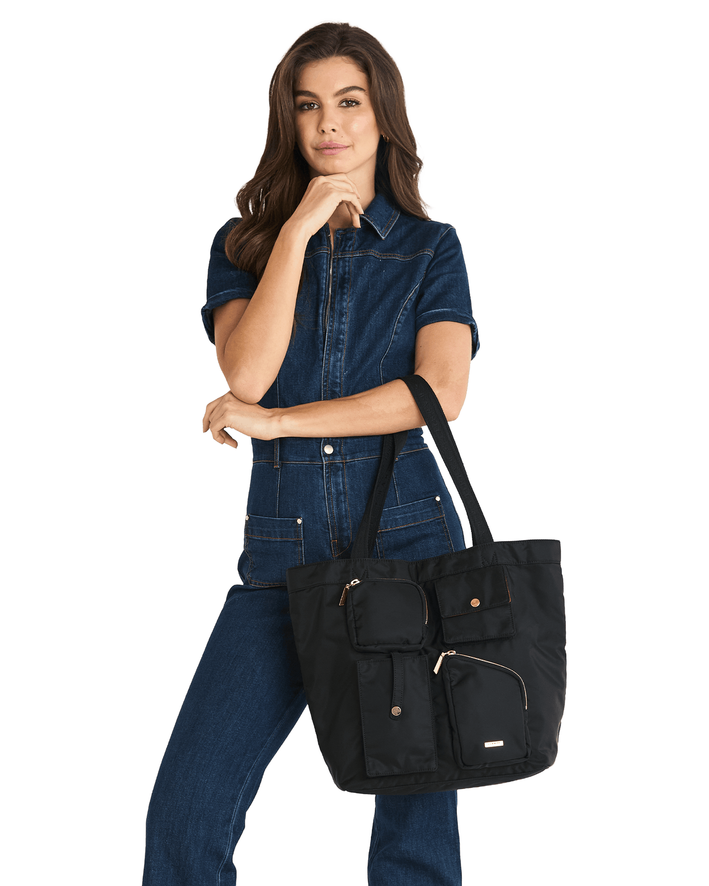 Josie-Tote-Black-Nylon-Cargo-G-Model-View