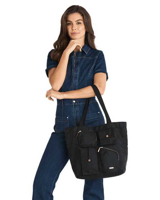 Josie-Tote-Black-Nylon-Cargo-G-Model-View