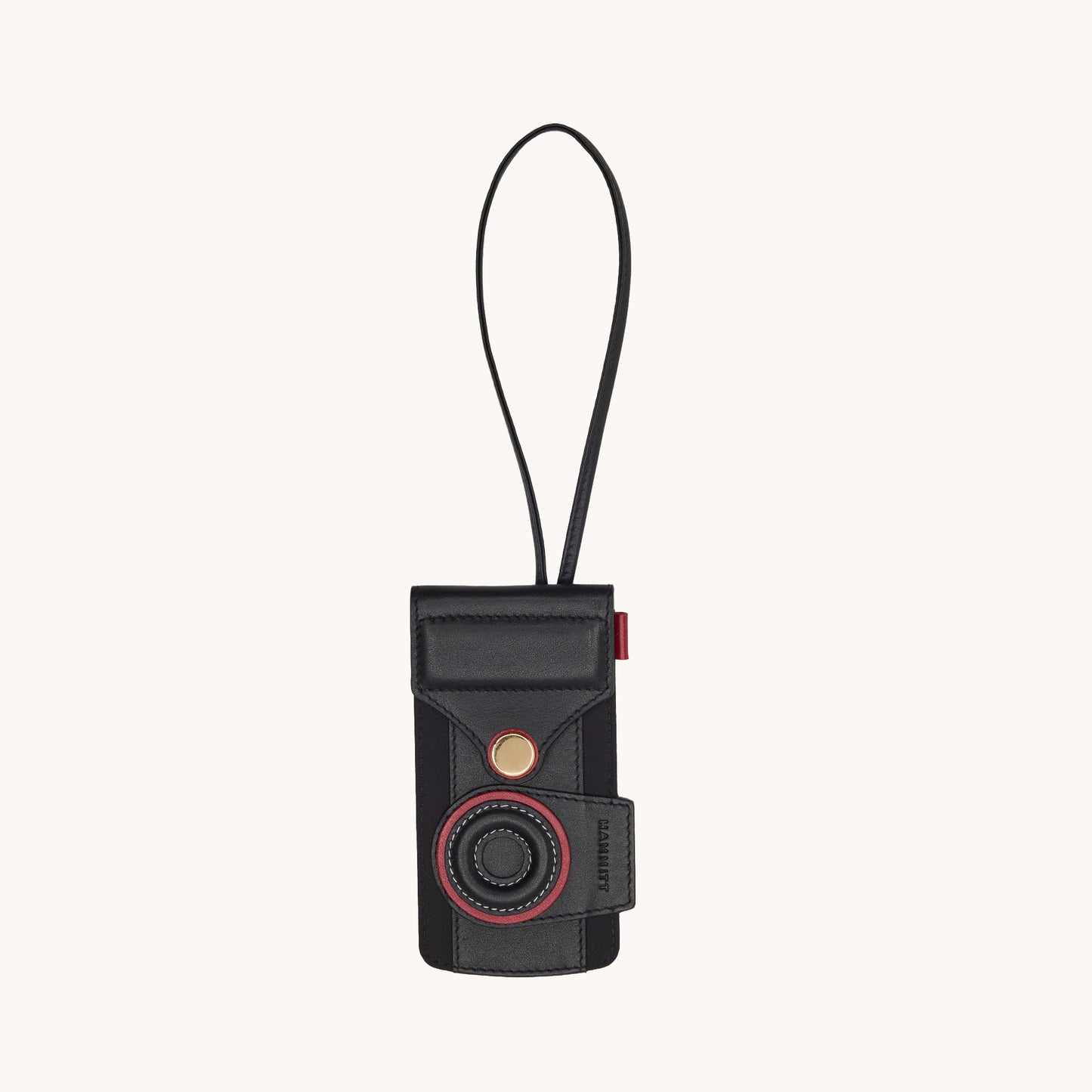 Camera-Luggage-Tag-Black-Nylon-G-Front-View