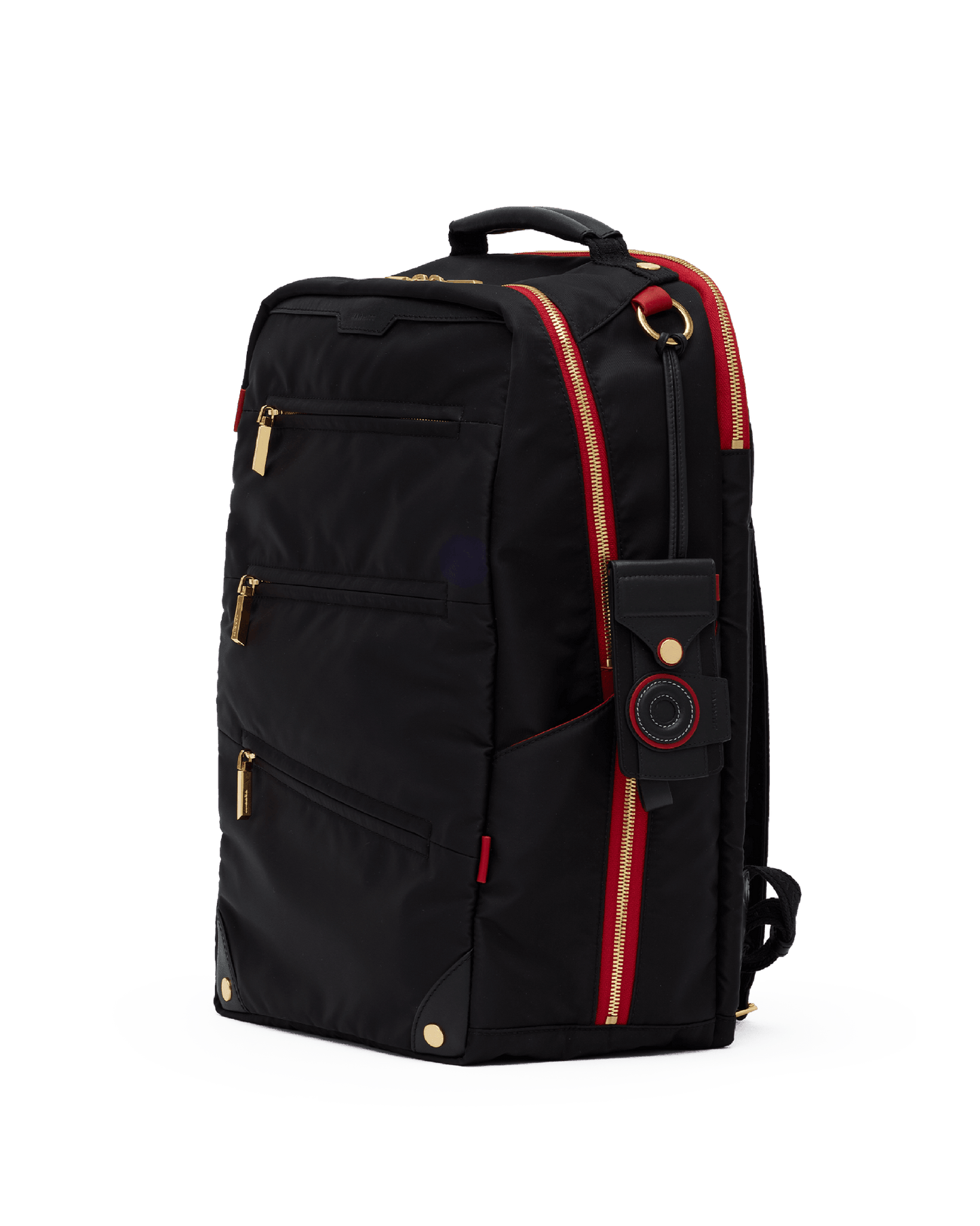 Eden-Backpack-Black-Nylon-G-Red-Zip-Detail-View-1