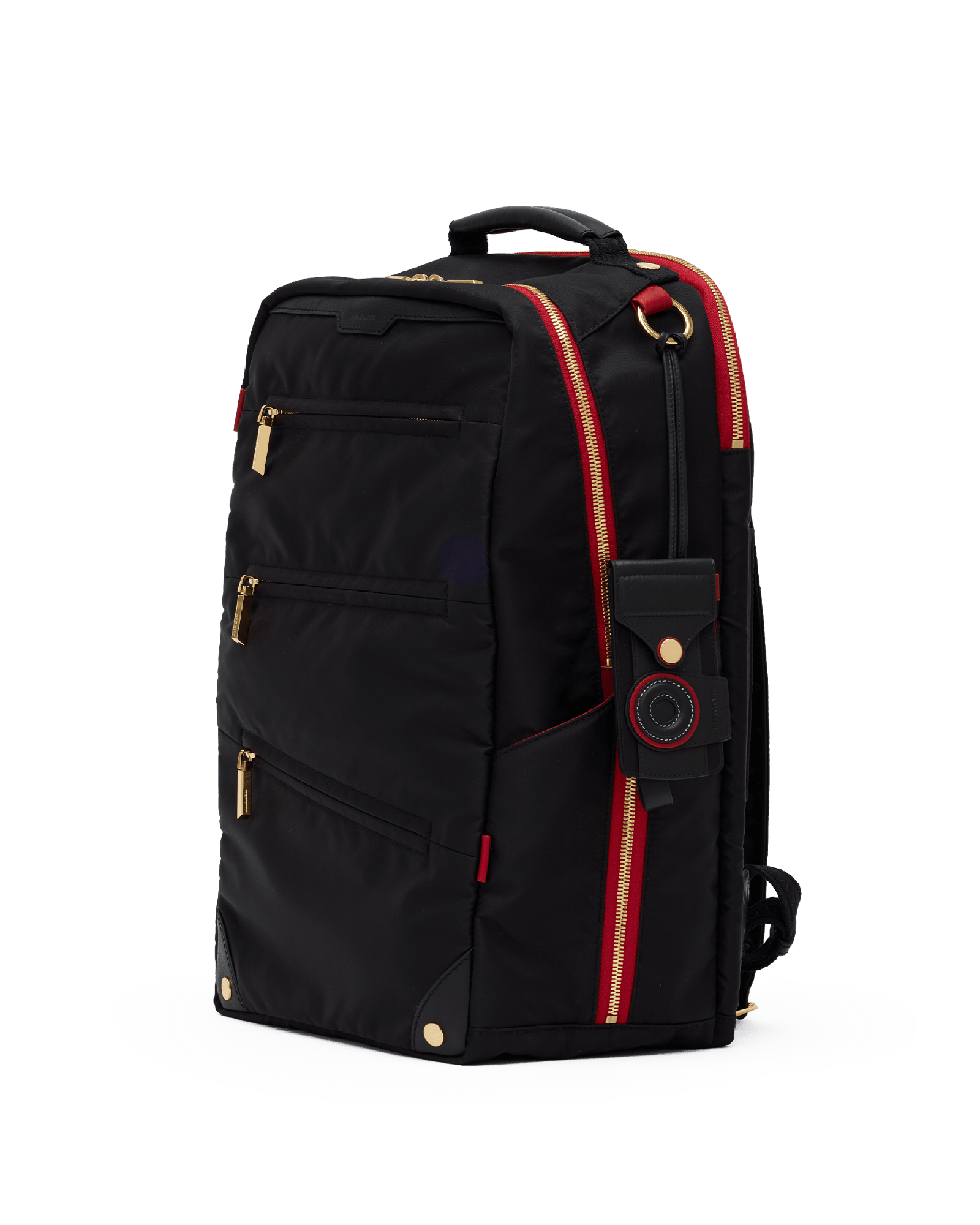 Eden-Backpack-Black-Nylon-G-Red-Zip-Detail-View-1