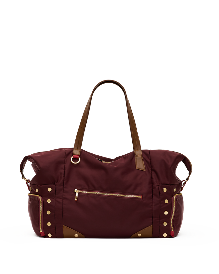 Ivy Weekender | Wine Nylon/Gold