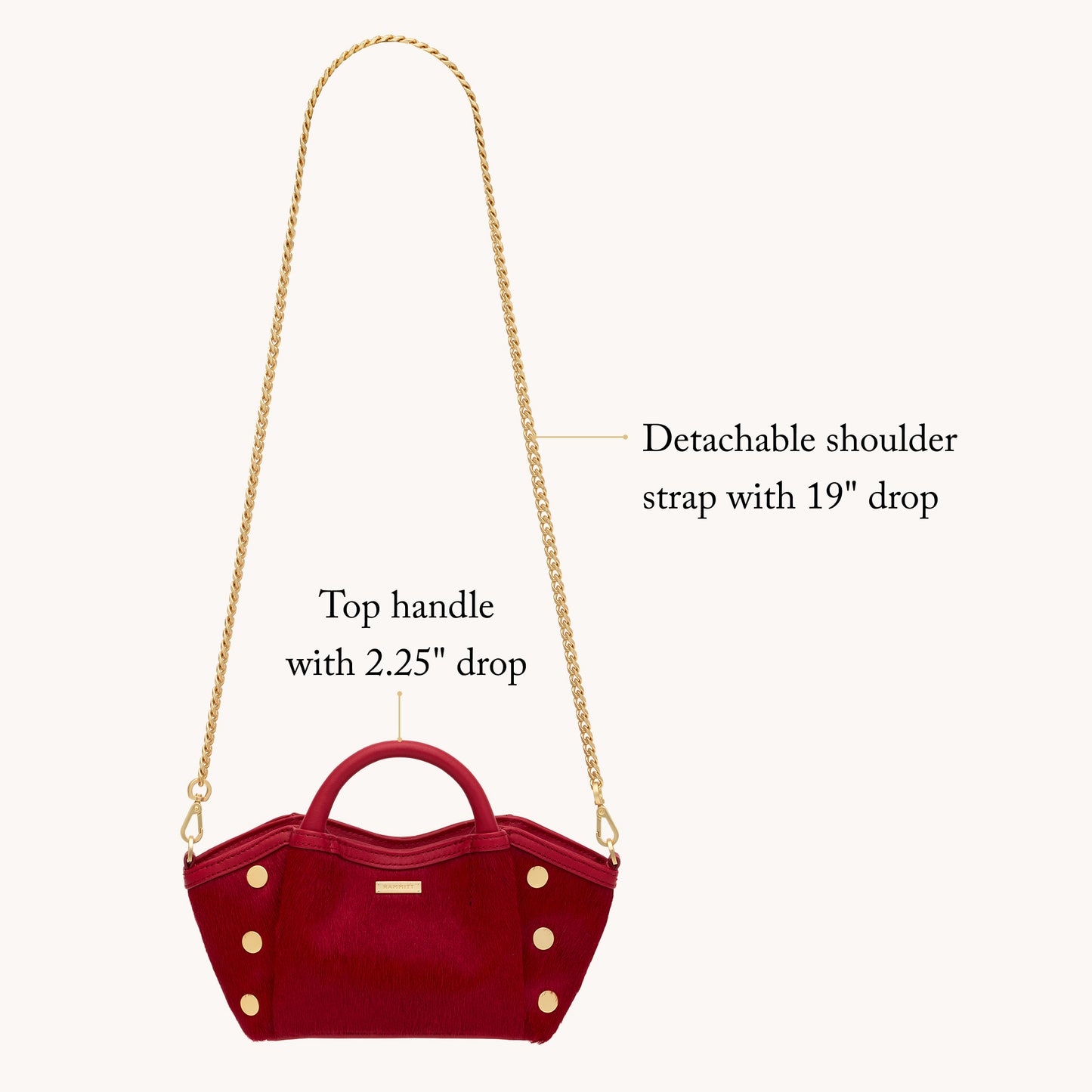 Paul | Ruby Calf Hair/Brushed Gold | Mini